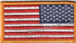 Reverse American Flags with Hook Fastener